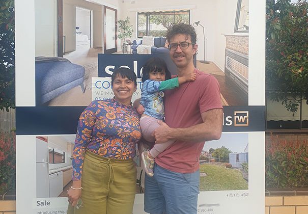 Young family who have just bought their first home with the aid of a buyer's advocate.