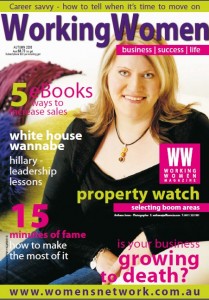 Wnedy Chamberlain is the Working Women magazine march 2008 cover girl